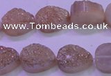 CAG8301 7.5 inches 15*20mm teardrop champagne plated druzy agate beads