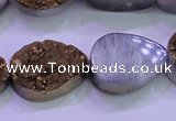 CAG8313 7.5 inches 18*25mm teardrop gold plated druzy agate beads