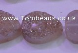 CAG8321 7.5 inches 20*30mm teardrop champagne plated druzy agate beads