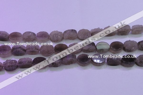 CAG8443 15.5 inches 13*18mm oval grey druzy agate gemstone beads