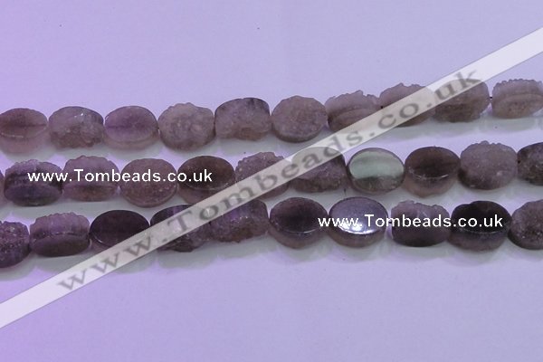 CAG8444 15.5 inches 15*20mm oval grey druzy agate gemstone beads