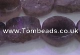 CAG8445 15.5 inches 18*25mm oval grey druzy agate gemstone beads
