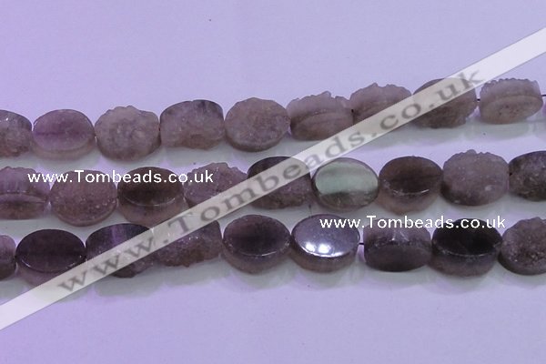 CAG8446 15.5 inches 20*30mm oval grey druzy agate gemstone beads