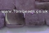 CAG8454 15.5 inches 15*20mm rectangle grey druzy agate gemstone beads