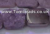 CAG8456 15.5 inches 20*30mm rectangle grey druzy agate gemstone beads