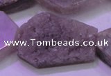 CAG8460 15.5 inches 25*35mm - 30*40mm freeform grey druzy agate beads