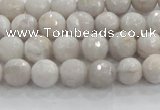 CAG8514 15.5 inches 6mm faceted round grey agate beads wholesale