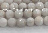 CAG8516 15.5 inches 10mm faceted round grey agate beads wholesale