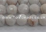 CAG8517 15.5 inches 12mm faceted round grey agate beads wholesale