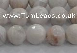 CAG8518 15.5 inches 14mm faceted round grey agate beads wholesale