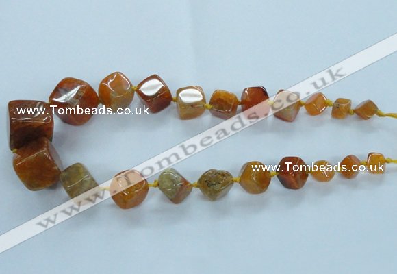 CAG8521 15.5 inches 9*10mm - 23*24mm cube dragon veins agate beads