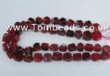 CAG8552 12*14mm - 14*15mm faceted nuggets dragon veins agate beads