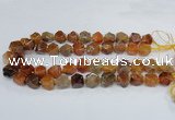 CAG8553 12*14mm - 14*15mm faceted nuggets dragon veins agate beads