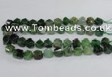 CAG8555 12*14mm - 14*15mm faceted nuggets dragon veins agate beads