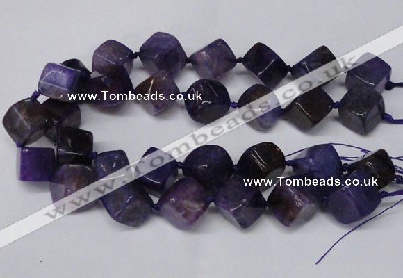 CAG8573 15.5 inches 15*16mm - 17*18mm cube dragon veins agate beads