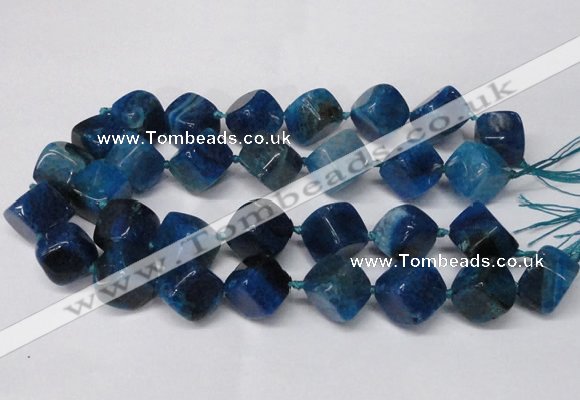 CAG8575 15.5 inches 15*16mm - 17*18mm cube dragon veins agate beads