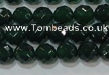 CAG8580 15.5 inches 10mm faceted round green agate gemstone beads