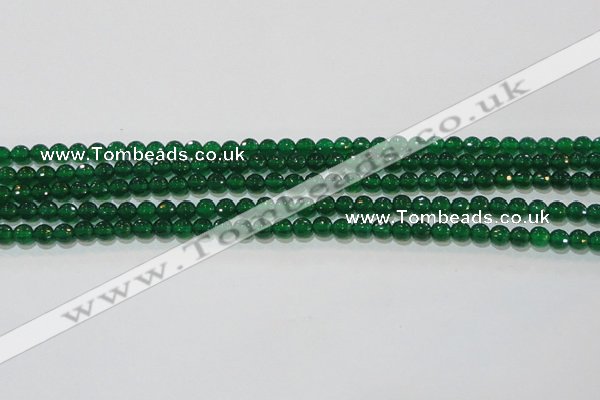 CAG8582 15.5 inches 6mm faceted round green agate gemstone beads