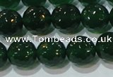 CAG8585 15.5 inches 14mm faceted round green agate gemstone beads