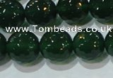 CAG8586 15.5 inches 16mm faceted round green agate gemstone beads