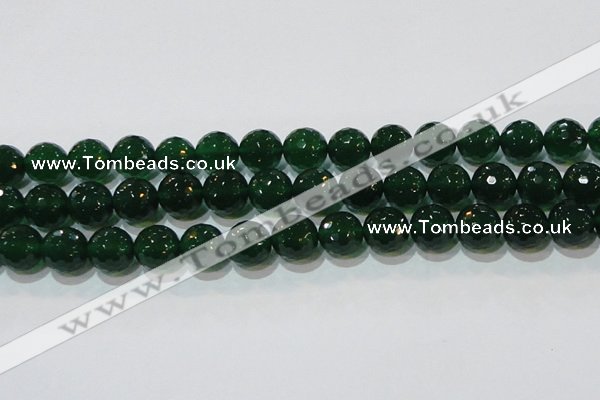 CAG8586 15.5 inches 16mm faceted round green agate gemstone beads