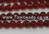 CAG8590 15.5 inches 6mm faceted round red agate gemstone beads