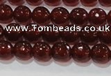 CAG8591 15.5 inches 8mm faceted round red agate gemstone beads