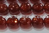 CAG8593 15.5 inches 12mm faceted round red agate gemstone beads