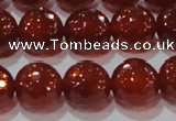 CAG8594 15.5 inches 14mm faceted round red agate gemstone beads