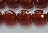 CAG8596 15.5 inches 18mm faceted round red agate gemstone beads