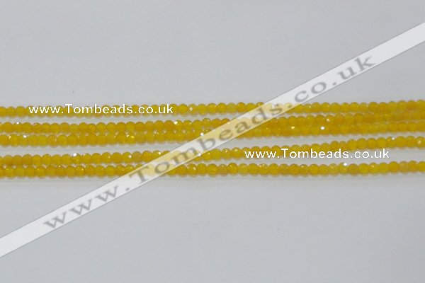 CAG8600 15.5 inches 4mm faceted round yellow agate gemstone beads