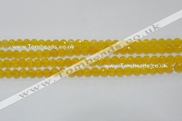 CAG8602 15.5 inches 8mm faceted round yellow agate gemstone beads