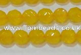 CAG8603 15.5 inches 10mm faceted round yellow agate gemstone beads