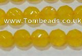 CAG8604 15.5 inches 12mm faceted round yellow agate gemstone beads