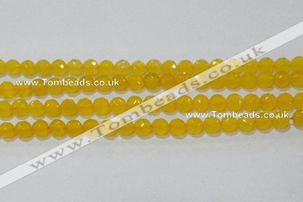 CAG8604 15.5 inches 12mm faceted round yellow agate gemstone beads