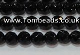 CAG8611 15.5 inches 8mm faceted round black agate gemstone beads