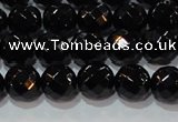 CAG8612 15.5 inches 10mm faceted round black agate gemstone beads
