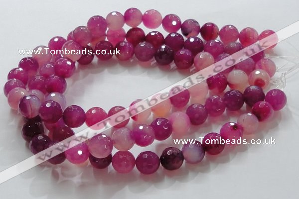 CAG864 15.5 inches 14mm faceted round agate gemstone beads