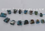 CAG8642 Top drilled 13*18mm - 20*30mm trapezoid ocean agate beads