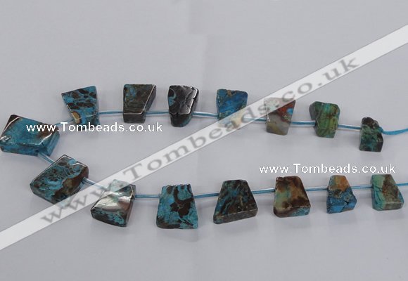 CAG8642 Top drilled 13*18mm - 20*30mm trapezoid ocean agate beads