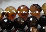 CAG865 15.5 inches 14mm faceted round agate gemstone beads