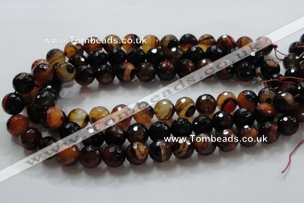 CAG865 15.5 inches 14mm faceted round agate gemstone beads