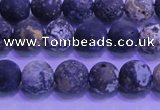 CAG8651 15.5 inches 6mm round matte blue ocean agate beads