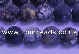 CAG8652 15.5 inches 8mm round matte blue ocean agate beads