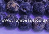 CAG8654 15.5 inches 12mm round matte blue ocean agate beads