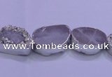 CAG8660 7.5 inches 13*18mm freeform silver plated druzy agate beads