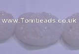 CAG8665 7.5 inches 22*30mm freeform white plated druzy agate beads