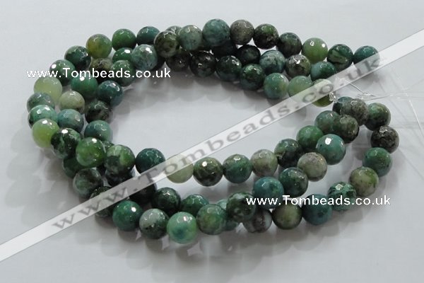 CAG867 15.5 inches 12mm faceted roundagate gemstone beads