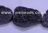 CAG8670 7.5 inches 22*30mm freeform black plated druzy agate beads