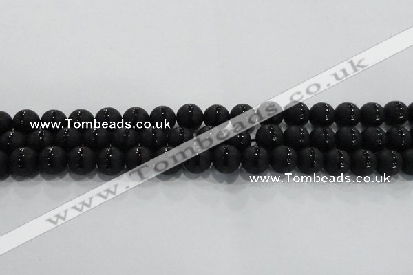 CAG8676 15.5 inches 8mm round matte tibetan agate gemstone beads